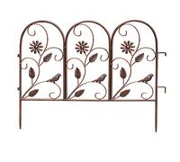 Recinzione da giardino in ferro ad incastro, barriera resistente per animali per cortile, patio, prato e decorazione paesaggistica, set di 4 60 x 50 cm, ciascuno perfetto per la protezione esterna