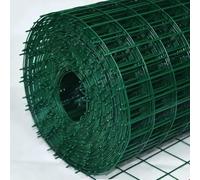 Recinzione da giardino in filo rivestito in PVC verde, rete temporanea zincata, recinzione esterna durevole, perfetta per giardini, terrazze e confini paesaggistici, 1 x 30 m
