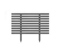 Recinzione da giardino in legno grigio, facile da inserire, bordi decorativi per aiuole, vialetti e prati, fai da te per paesaggi esterni (100 x 80 cm)