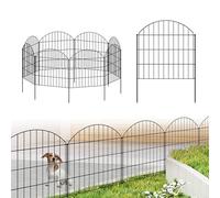 Recinzione da giardino in metallo alta 71,1 cm, 8 pannelli e 9 paletti, barriera per cani lunga 5,7 m, senza scavare, bordo esterno per cortile, aiuola, prato e patio, durevole ed elegante CTW2829