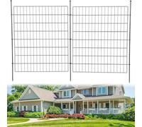 Recinzione da giardino in metallo, set completo, 10 elementi di recinzione, W29 × H40, 1 martello + 11 barre di fissaggio, porte escluse, recinzioni per giardino, recinzioni a griglia