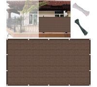 Recinzione da giardino per esterni, 150 x 650 cm, resistente ai raggi UV, senza trapano, copertura per balcone, con lacci e occhielli, colore marrone