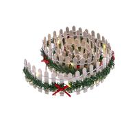 Recinzione da giardino per fate di Natale, accessori in miniatura, decorazione a LED, per case delle bambole di Natale, bordi in legno