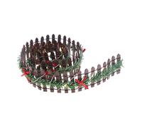 Recinzione da giardino per fate di Natale, accessori in miniatura, decorazione a LED, per case delle bambole di Natale, bordi in legno