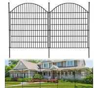 Recinzione da giardino, recinzione decorativa per esterni, giardino, terrazza, 80 cm di altezza x 73,6 cm di larghezza (10 pannelli, lunghezza totale 7,32 m), griglia in metallo antiruggine