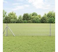 Recinzione da giardino, recinzione per cani, recinzione da giardino come limitazione, recinzione con palo argento 0,5 x 50 m in acciaio per balcone, aree commerciali, parco, privacy