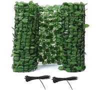 Recinzione decorativa da giardino artificiale, edera in plastica, pannello a rete verde con foglie finte, 1 x 10 m, siepe per la privacy per cortile, patio e recinzione da giardino
