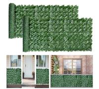 Recinzione decorativa di edera artificiale, 6 m di lunghezza x 1 m di altezza, rotolo di siepe artificiale con foglie verdi, recinzione per privacy, pannello a traliccio per balcone, decorazione da