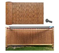 Recinzione decorativa in bambù per esterni, 9,1 m x 9,1 m, recinzione decorativa per patio, balcone e giardino, in bambù naturale resistente, perfetto per l'ombra del cortile