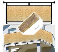 Recinzione decorativa in bambù per la privacy, 6 x 4,3 m e 1 x 4 m, blocco del 70% per esterni, patio, balcone, rotoli alti da 80 cm x 1500 cm