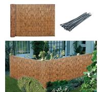 Recinzione decorativa per balcone, in bambù, da 50 x 300 cm a 100 x 800 cm, per esterni, giardino, portico, patio, 100 cinghie con cerniera incluse per una facile installazione