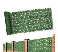 Recinzione decorativa per la privacy di artificiale, rotolo di siepe artificiale con foglie di verde, 9 x 3 m, recinzione per la privacy ' per patio, recinzione commerciale per