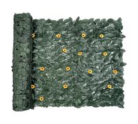 Recinzione decorativa per la privacy di edera artificiale, 50 x 300 cm, per balcone, terrazza e giardino, rotolo di siepe per aree di riposo in cortile, resistente ai raggi UV, verde realistico