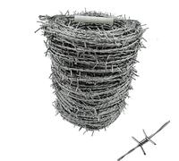 Recinzione di filo spinato, 160 m, durevole filo spinato a 4 punti per recinzioni selvagge, filo intrecciato resistente per recinzioni sicure, ideale per la protezione degli animali e uso agricolo