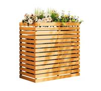 Recinzione e fioriera in legno massello rustico per condizionatore d'aria - Elegante copertura per esterni AC per la privacy, migliora l'estetica del giardino e nasconde l'unità CA senza sforzo