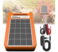 Recinzione Elettrica, Solare Per Recinzione Elettrica 12V 8 KV 0,2J Elettrificatore Recinzione Elettrica Pollame 1,5Km Pannello Solare 3W Batteria Al Litio 12V 10400mah IP55 Resistente Alle Intemperie