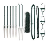 Recinzione esagonale vidaXL verde 0.4x10 m acciaio, pali di recinzione vidaXL con punta 7 pz Ø32 mm 60 cm in acciaio zincato
