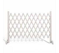 Recinzione espandibile in legno massello, portatile, pieghevole, leggera barriera decorativa per animali domestici e piante, perfetta per uso domestico e giardino (bianco)