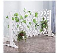 Recinzione espandibile per esterni, portatile, in legno, per bordi del giardino, retrattile, decorativa, per interni ed esterni, bianco, 3 pezzi (160 x 70 cm)