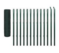 Recinzione europea in acciaio, 1,7 m, elevata barriera per giardino e terreno, durevole e resistente alle intemperie, facile da montare, verde