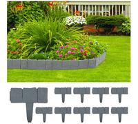recinzione giardino, bordo prato, decorazione esterna, plastica, 5m, grigio