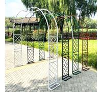 recinzione giardino decorativo, Traliccio ad arco for pergolato da giardino con base/picchetti da terra multicolore, diverse misure for esterni(Black-b,220x230cm/7.2x7.5ft)