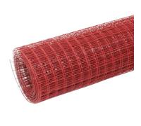 Recinzione in Acciaio PVC 25x1 m Rosso | Resistente agli agenti atmosferici, Ideale per Voliere e Recinti Animali, Facile da Tagliare e Piegare
