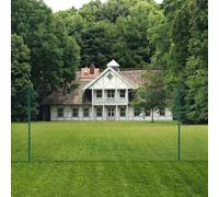 Recinzione in acciaio rivestito in PVC, 25 x 1,5 m, verde, rete metallica con pali, robusta e resistente alle intemperie, facile da montare con accessori, ideale per giardino, cortile, pollame