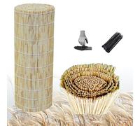 Recinzione in Canna Naturale, Cannette in Bamboo Pelato, Decorativo Recinzione Giardino, Balcone Canniccio Arella Stuoia, Usato per Balcone Giardino Cortile All'aperto(White Line of Log)