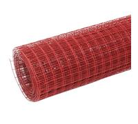 Recinzione in filo d'acciaio con rivestimento in PVC, 10 x 1,5 m, colore rosso, per giardino, cortile e costruzione, resistente alle intemperie e durevole, facile da montare e da sguardi indiscreti