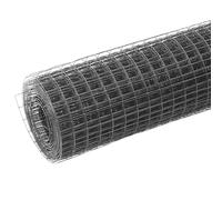 Recinzione in filo d'acciaio con rivestimento in PVC, 25 x 1,5 m, colore grigio, robusta recinzione da giardino per sicurezza e protezione della privacy, resistente alle intemperie e facile da pulire