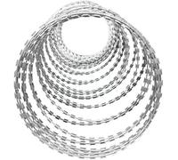 Recinzione in filo spinato zincato Recinzione in rete metallica ad alta densità a doppia spirale in acciaio inox/zincato, economica e durevole (50 m)