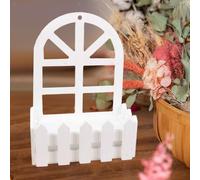 Recinzione in legno con vaso per fiori artificiali, contenitore creativo,