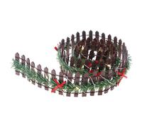 Recinzione in legno in miniatura, 89,9 cm, pannello decorativo in legno, recinzione in miniatura illuminata per la casa delle fate per le feste dei bambini, decorazione per albero di Natale