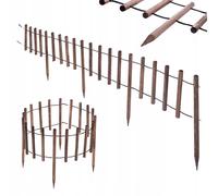 Recinzione in legno KADAX, bordo prato in aste di legno, 55 x 185 cm