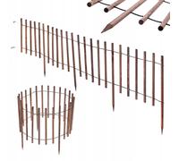 Recinzione in legno KADAX, bordo prato in aste di legno, 80 x 230 cm