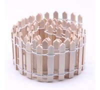Recinzione in legno naturale per mini giardini e casa delle bambole, pezzi flessibili per layout personalizzati (colore naturale)