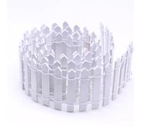 Recinzione in legno naturale per mini giardini e casa delle bambole, pezzi flessibili per layout personalizzati (bianco)