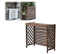 Recinzione in legno per condizionatore d'aria - Solida copertura da giardino con supporto per fiori, facile da installare, antivento, per pompe di calore e unità AC (115 x 54 x 95 cm)