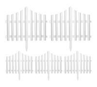 Recinzione in palizzata bianca da 5 pezzi, elegante recinzione in plastica bianca con inserti per siepe, 18x15" di bordura protettiva decorativa per prato, giardino, paesaggistica, fattorie, reci