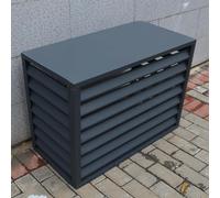 Recinzione indipendente per la privacy del condizionatore d'aria - Copertura AC in alluminio con design superiore e feritoia, correttore e protezione per unità HVAC per esterni (100 x 50 x 70 cm)