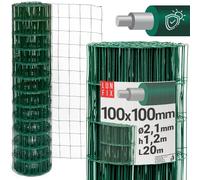 Recinzione metallica recinzione da giardino verde H1,2 m L20 m maglia 100 x 1...