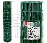 Recinzione metallica recinzione da giardino verde H1,2 m L25 m maglia 100 x 7...