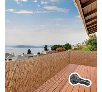 Recinzione naturale in bambù per esterni, altezza 50-160 cm, con fascette, perfetta per balcone, giardino e ombra del cortile (90 x 1000 cm)