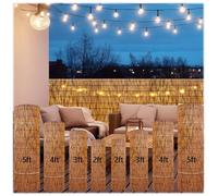 Recinzione naturale tessuta a mano, 1,7 x 3,4 m, impermeabile, pannello decorativo per balcone, giardino, parasole esterno, copertura ecologica