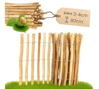 Recinzione Nocciola Lunghezza 5 m - Spazio 4-5 cm - Elegante Recinzione in Paletti - Steccato a Rullo Legno - Decorazione per Giardino