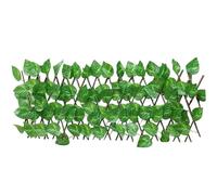 Recinzione Pannello di recinzione for la privacy in edera artificiale, espandibile, finta siepe verde, resistente alle intemperie, decorazione da parete con foglie edera finta(Big Green Leaf,S)