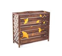 Recinzione per condizionatore d'aria in abete massiccio, con griglia a feritoia, da giardino, con supporto per fiori, marrone, 110 x 50 x 85 cm, per patio e cortile