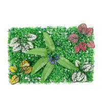Recinzione per piante artificiali, 24 pezzi, verde, 40 x 60 cm, privacy, siepe artificiale dall'aspetto naturale in PE, piante artificiali facili da pulire, per decorazione da parete per esterni