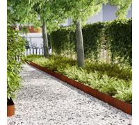 Recinzione per prato, 50 pezzi, marrone, in acciaio resistente alle intemperie, 100 x 0,05 x 20 cm, bordatura da giardino per aiuola, bordo per prato, bordo per aiuole, delimitazione di sentieri e